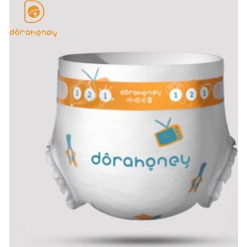 Dorahoney 6pcs Artist Trail Pack Diapers Disposable Baby Anti-Leakage Breathable Nappy For Boys Girls