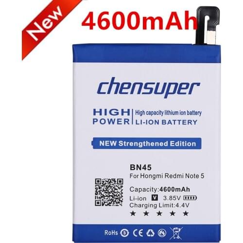 2pcs/chensupe BN45 4600mAh Battery for Xiaomi Redmi Note 5 Hongmi Note 5 BN45 Batteries Bateria+Free tools