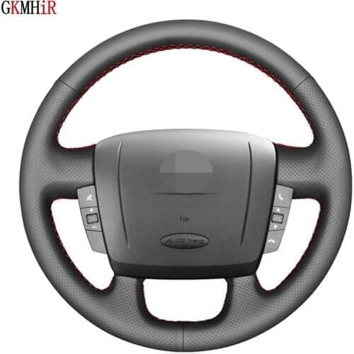 DIY Car Steering Wheel Cover Black PU Leather For Fiat Ducato 2006-2019 Ram ProMaster (Cargo) (Cab Chassis) (Window) 2017-2020