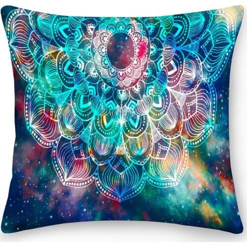 Double Side Mandala Decorative Pillow Case Polyester Square Cushion Cover Throw Pillow Office Sofa Pillow Home Decoration