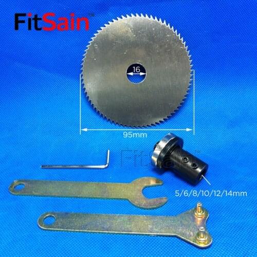 FitSain-mini table saw 4" 95mm saw blade wood cutting disc Adapter Connecting rod for motor shaft 5mm/6mm/8mm/10mm/12mm/14mm
