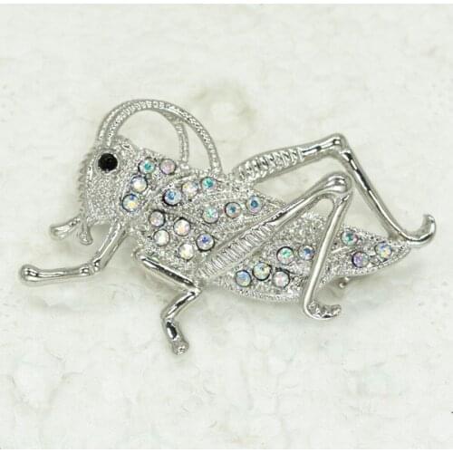 Clear AB Rhinestone Grasshopper brooch Pin C828 F