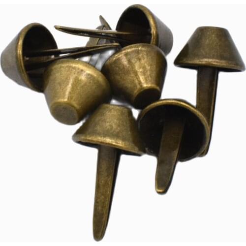 Nailhead Stud Spike Antique Bronze Iron Flat Cone Rivet Making Hardware Purse Handbag Craft Bag Leather DIY Accessories Supplies