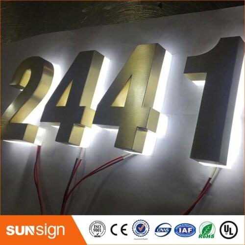 H 15cm Indoor custom golden color backlit led letters