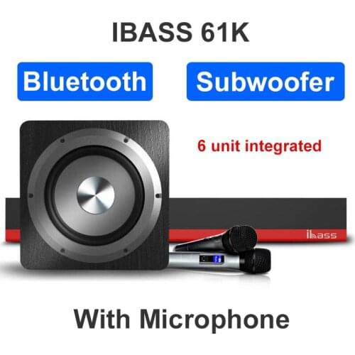 IBASS 61K Bluetooth Soundbar With Subwoofer Surround sound home theater 6 unit integrated Bluetooth Speaker and Subwoofer