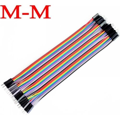40pcs in Row Dupont Cable 20cm 2.54mm 1pin 1p-1p male to Male jumper wire for Arduino