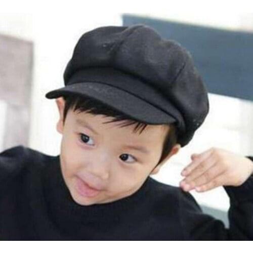 Fashion Kids Adult Unisex Solid Color Octagonal Peaked Cap Painter Beret Hat Vintage Autumn Winter Baby Hats