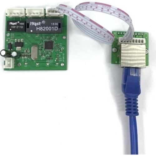 OME 3 Ports Switch module PCBA 4 Pin Header UTP PCBA Module with LED Display Screw hole positioning Mini PC Data OEM Factory