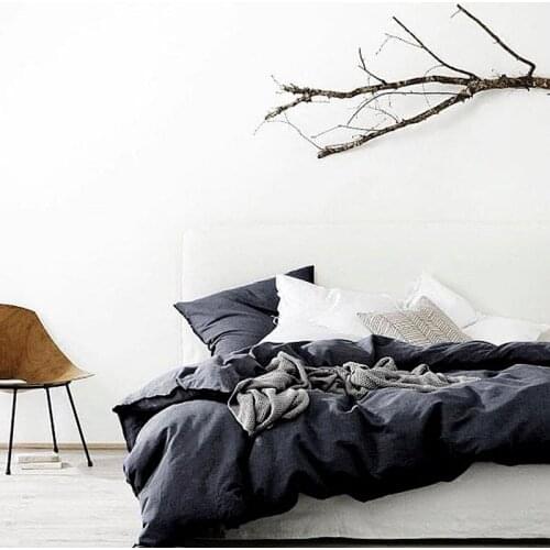 Linen Duvet Cover Set Bed 4Pcs Bedding Sets 100% Linen Bed Set Twin Full Queen Super King Size Available Flat Sheet Pillow Case