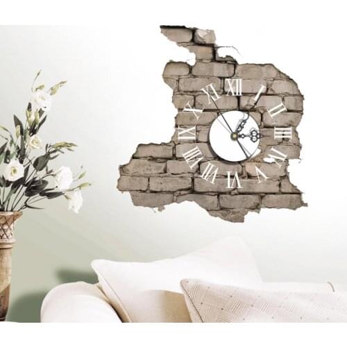 Creative Wall Clocks Roman Digital Big Watch Decals 3D Stickers Home Office Removable Decoration