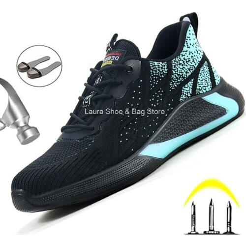 Fashion Safety Shoes Men Boots Puncture Proof Work Shoes Sneakers Steel Toe Shoes Male Work Boots Construction Work Footwear