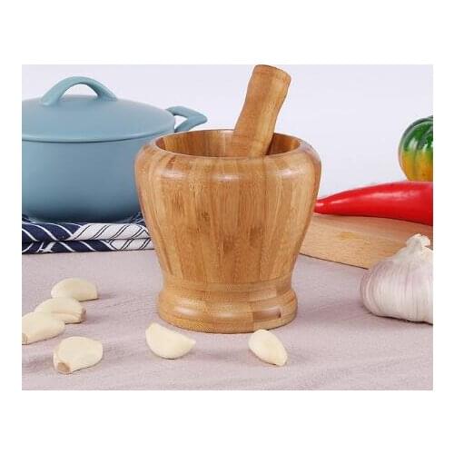 Kitchen Bamboo Garlic Grinder Garlic Press Crusher Cooking Vegetables Ginger Squeezer Masher Handheld Ginger Garlic Mincer Tools