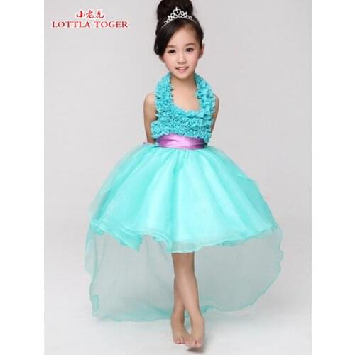 Hot Deals Elsa Anaa Girls Princess Childrens Clothing Party Fantasy Vestidos Baby Dress Summer Baby Child Halter Dress Brazil