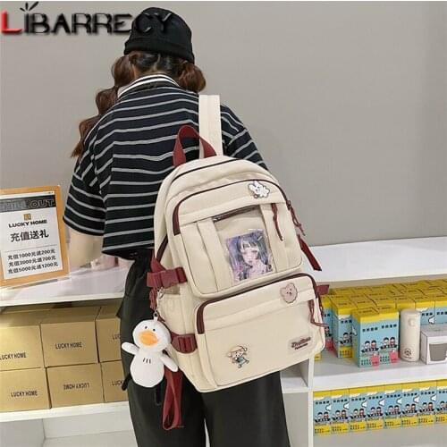 Fashionable Patchwork Design Backpacks for Women 2021 New 4 Colors High Quality Nylon Large Capacity Ladies Travel Backpack