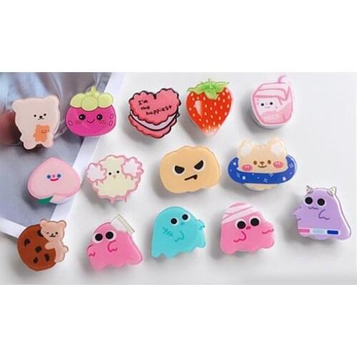 Cartoon Bear Korea Style Expanding Stand Mount Phone Socket Fold Mobile Smartphones Pocket Desktop Bracket Phone Stand Holder