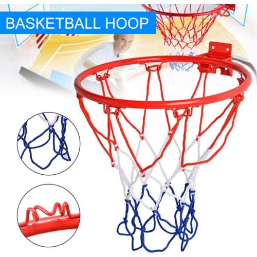 32cm Wall Mounted Hanging Basket Ring Basketball Hoop Netting Metal Rim w/ Screws For Kids Basketball Training
