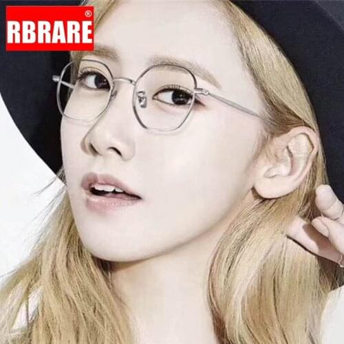 RBRARE New Metal Frame Reading Glasses Men and Women Wild Eye Protection Flat Mirror Glasses Clear Lens Lentes De Lectura Mujer