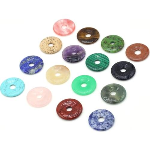 Bulk Wholesale All Kinds of Natural Round Rose Quartz Semi-preciou Stones Bead Pendants for DIY Bracelet Necklace Jewelry Making
