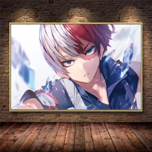 Prints Poster Boku No My Hero Academia Todoroki Shouto Anime Oil Painting on Canvas Cuadros Wall Art Pictures For Living Room