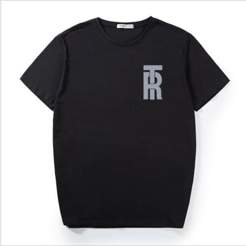 Tide brand plus size mens short-sleeved T-shirt, loose mens short-sleeved T-shirt, fat plus fat mens t-shirt, male T4