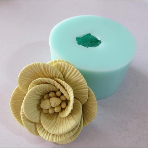 PRZY HC0095 3D molds rose flowers silicone soap mold flower candle aroma mould soap making moulds resin clay molds