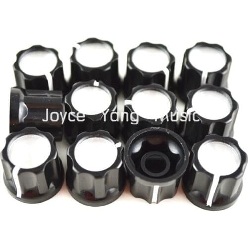 Niko 12pcs Black Silver Reflector Control Knobs Electric Guitar Effect Knobs Guitar Amplfier Knobs Free Shipping Wholesales