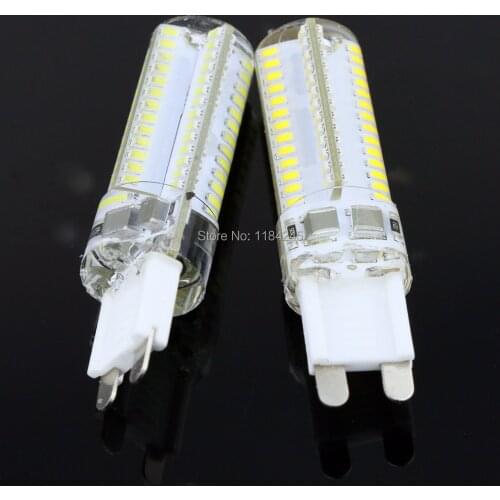 New Silicone G9 110V 9W 3014 SMD 104 LED Crystal Lamp Droplight Chandelier COB Spotlight Cool/Warm White 360 degree 5pcs/lot