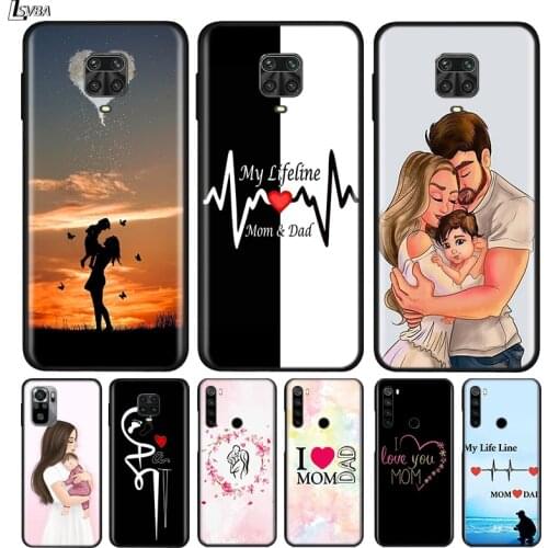 Silicone Cover Mom Dad Baby Family For Xiaomi Redmi Note 10 10S 9 9C 9S Pro Max 9T 8T 8 7 6 5 Pro 5A 4X 4 Phone Case