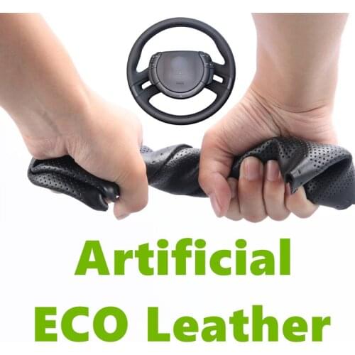 Hand stitched Black Artificial Leather Car Steering Wheel Cover Brown for Citroen C4 Picasso 2007-2013