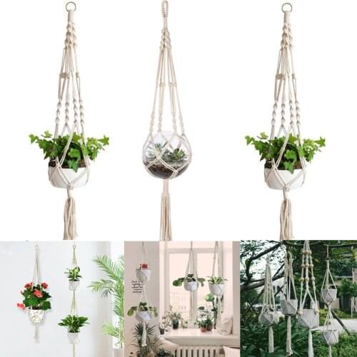 Plant Hanger Braided Hanging Planter Basket Rope Macrame Pot Holder String