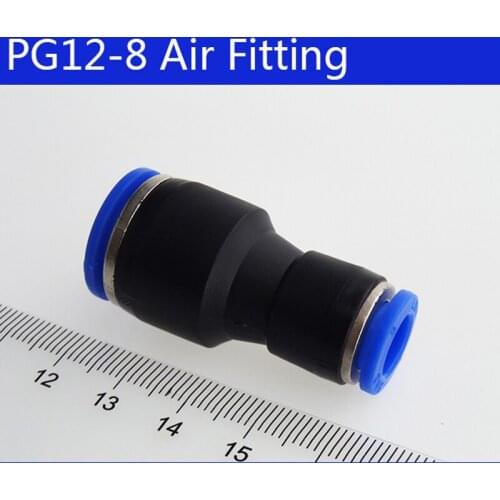 High quality 100pcs PG12-8 Unequal Diameter Air Tube Fitting Straight Union,One Touch Push In Pneumatic Fitting Connectors