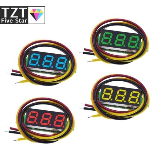 Three line precision DC digital voltmeter head LED digital voltmeter DC4.5V-30V 0.28 Inch Mini Digital Voltmeter 0-100V