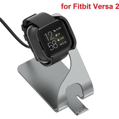 Charger Stand for Fitbit Versa 2 USB Charging Dock Cable 4.9ft Cord for Versa2 Smartwatch Grey