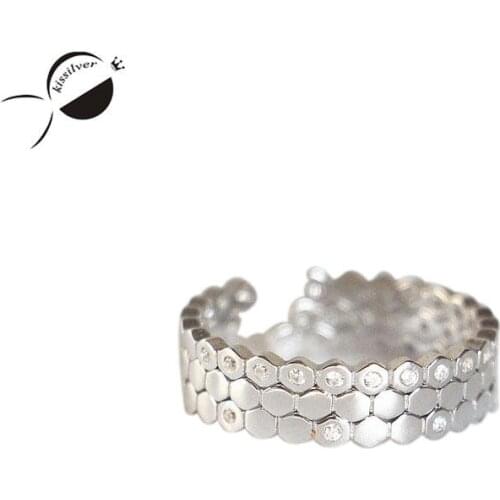 925 Sterling Silver Rings Women Simple Vintage Ring Silver 925 Party Ring Adjusted Jewelry 2018 Opening Female Engagement Rings