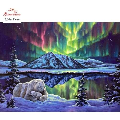 GOLDEN PANNO Diamond Painting Full Square 5D Diy Daimond Embroidery Diamant Mosaic Sale Displasy Broderie Diamant Polar bear 02