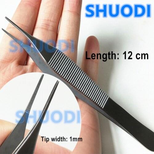 1 piece Dental Surgical Implant Adson Serrated Tweezer Dental Medical Tweezers Implant Surgical Tools Stainless Steel