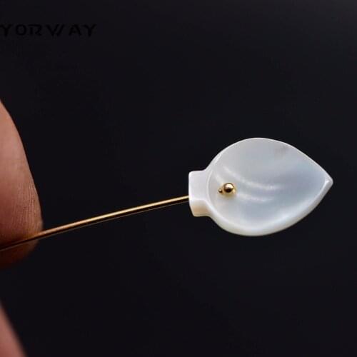 10pcs White Mother of Pearl Shell Flower Petal Beads 11mm/ 14mm -(V1020)