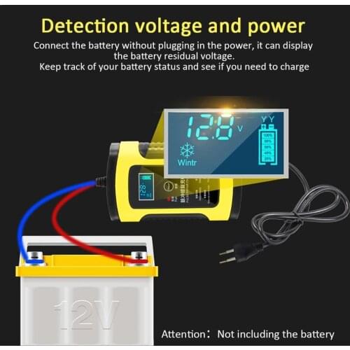 12 V 6a Motorcycle Car Battery Charger Fully Intelligent Repair Lead Acid Storage Charger Moto Intelligent Lcd Display