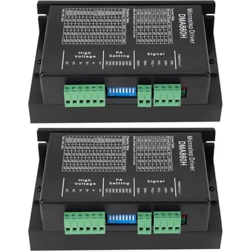 2Pcs DMA860H Step Driver 2 Phase DSP Microstep Driver for Nema 34 Nema 42 AC24-80V DC24-80V