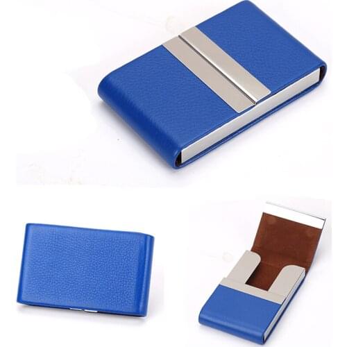 20PCS / LOT Aluminium Card Bag Business Credit Card Holder Purse Women Men PU Leather ID Mini Card Wallets