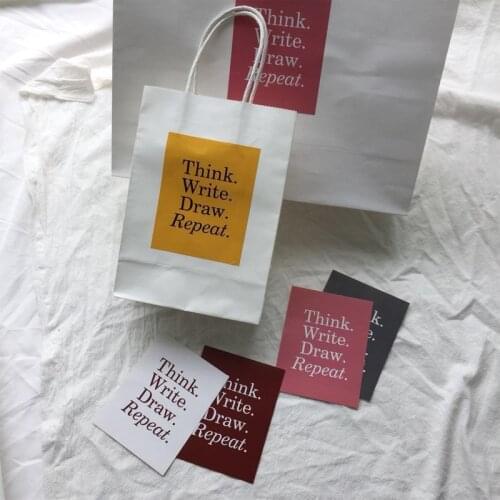 SIXONE 4pc Ins cute Concise Sticker Adhesive Sticker Paper Bag Multicolor Decorative Sticker Photo Props DIY Stationery stickers