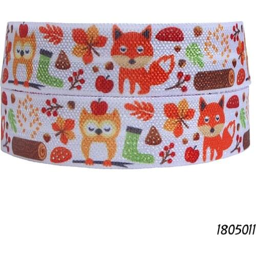 50 yards/lot) Free shipping heat transfer printed animal patterns cartoon foe elastic ribbon