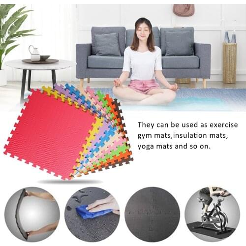 8pcs 30*30*1cm Yoga Mat Splicing Carpet Mat Gym Home Yoga Mat Fitness Non-slip Yoga Mat Floor Protection Mat Yoga Pad Multicolor
