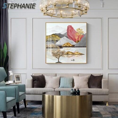 Abstract Stylish Golden 3D Canvas Painting Modern Poster n Print for Interior Designer Bedroom Fashion Luxury Gold Foil Wall Art