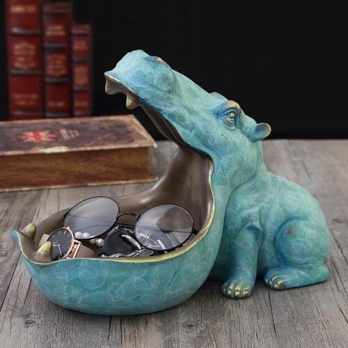 3D Hippo,Statue,Sculpture,Home Decoration Accessories,Desk Storage Box,Figurine Miniature,Room Table Decor,Party Decorative Art