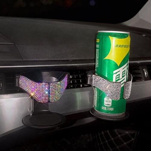 Crystal Bling Drinking Car Cup Holder Clip,Table Edge Clamp,Place Water Glass, Coffee Mug, Beverage, Cell