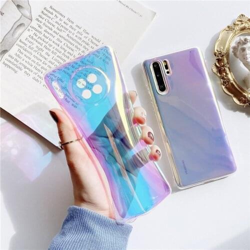 Laser Transparent Jelly Phone Case For Huawei P30 Lite P20 P40 Y9S P Smart Z Y9 2019 Acrylic Cover Honor 20 Pro 20Lite 10i 9X 8X