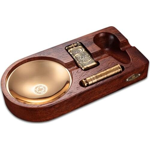 CIGARLOONG cigar ashtray lighter smoking pipe pressure bar triangle set gift box packaging CQ-0125