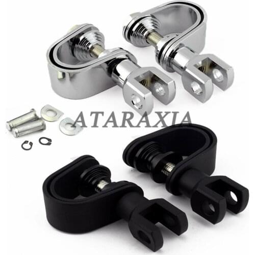 Motorcycle Highway Foot Pegs 1"-1.25'' Engine Guard Crash Bars Footrest Clamp Mount For Harley Sportster Dyna Chopper Custom