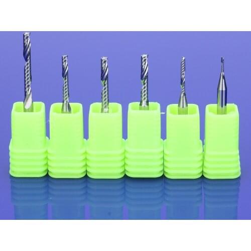 10pcs 1.0X3mm 3A TOP Quality Single Flute Spiral Cutter CNC End Mill Carbide router bit For Acrylic PVC MDF Milling Cutter